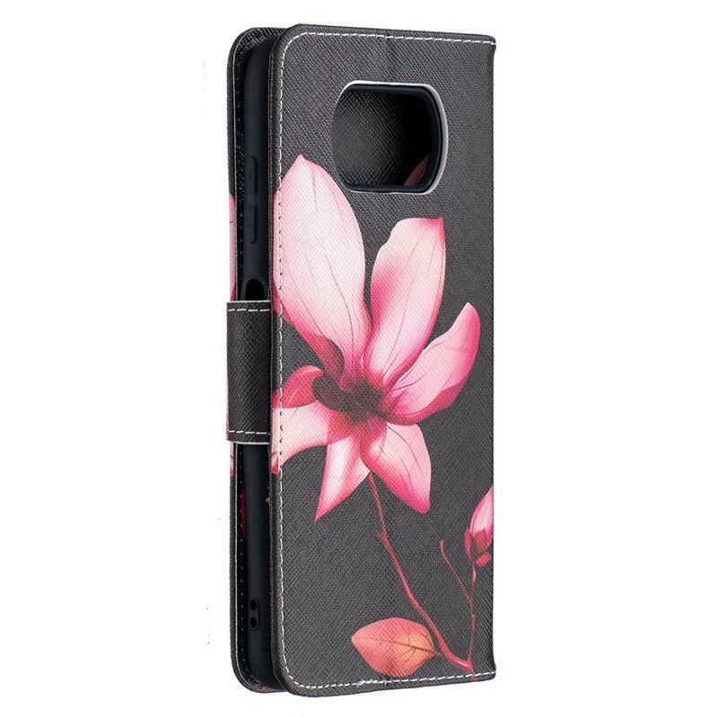 Flip Cover Poco X3 / X3 Pro / X3 NFC Pink Blomst