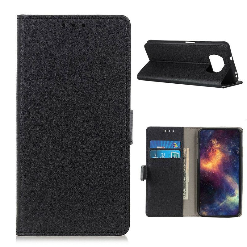 Flip Cover Poco X3 / X3 Pro / X3 NFC Simpel Skinnende Lædereffekt