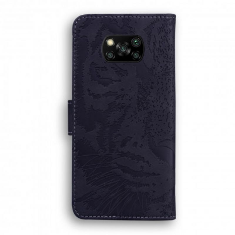 Flip Cover Poco X3 / X3 Pro / X3 NFC Tiger Ansigtstryk