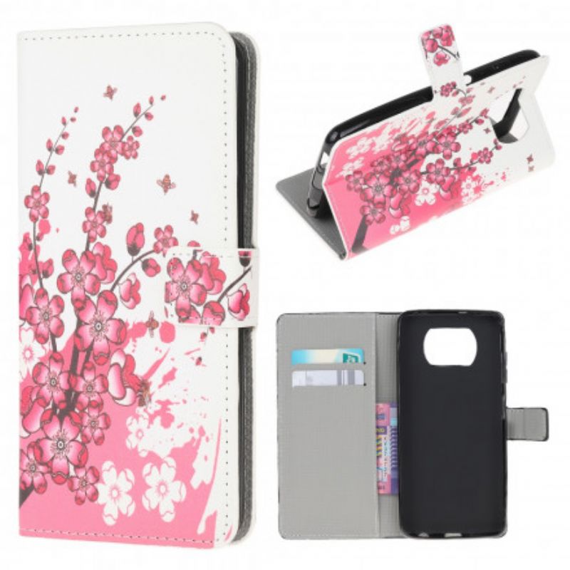 Flip Cover Poco X3 / X3 Pro / X3 NFC Tropiske Blomster