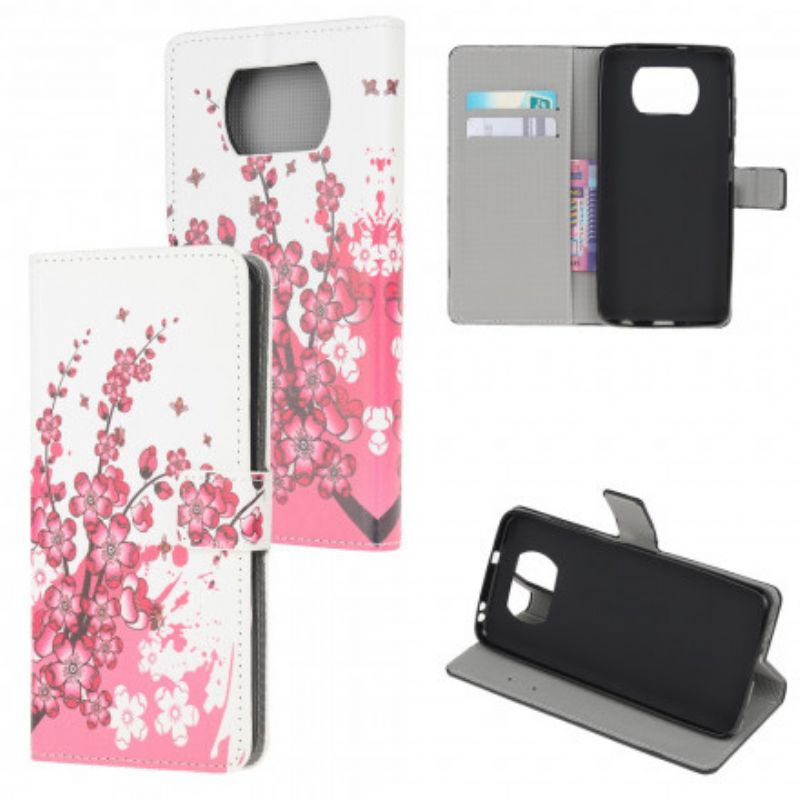 Flip Cover Poco X3 / X3 Pro / X3 NFC Tropiske Blomster