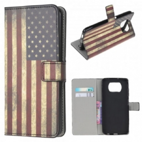 Læder Cover Poco X3 / X3 Pro / X3 NFC Usa Flag