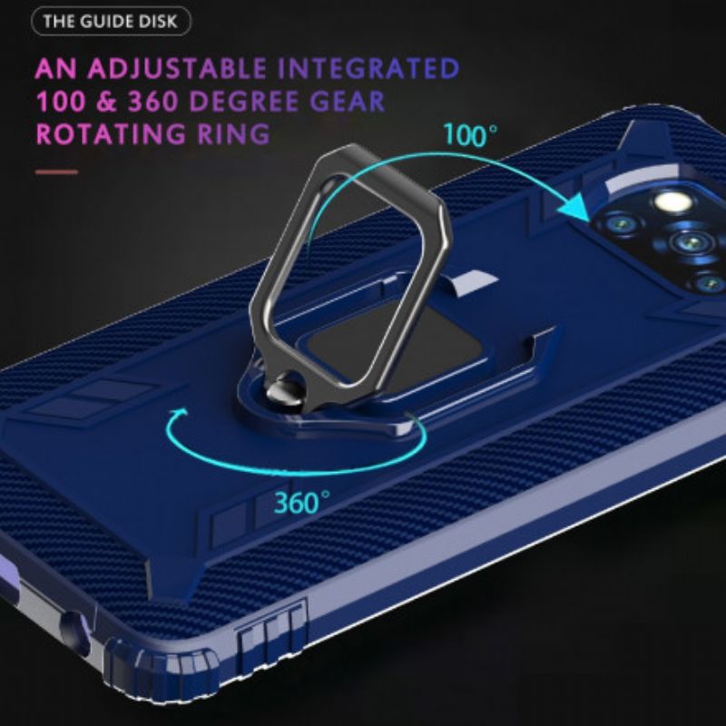 Mobilcover Poco X3 / X3 Pro / X3 NFC Ring Og Kulfiber