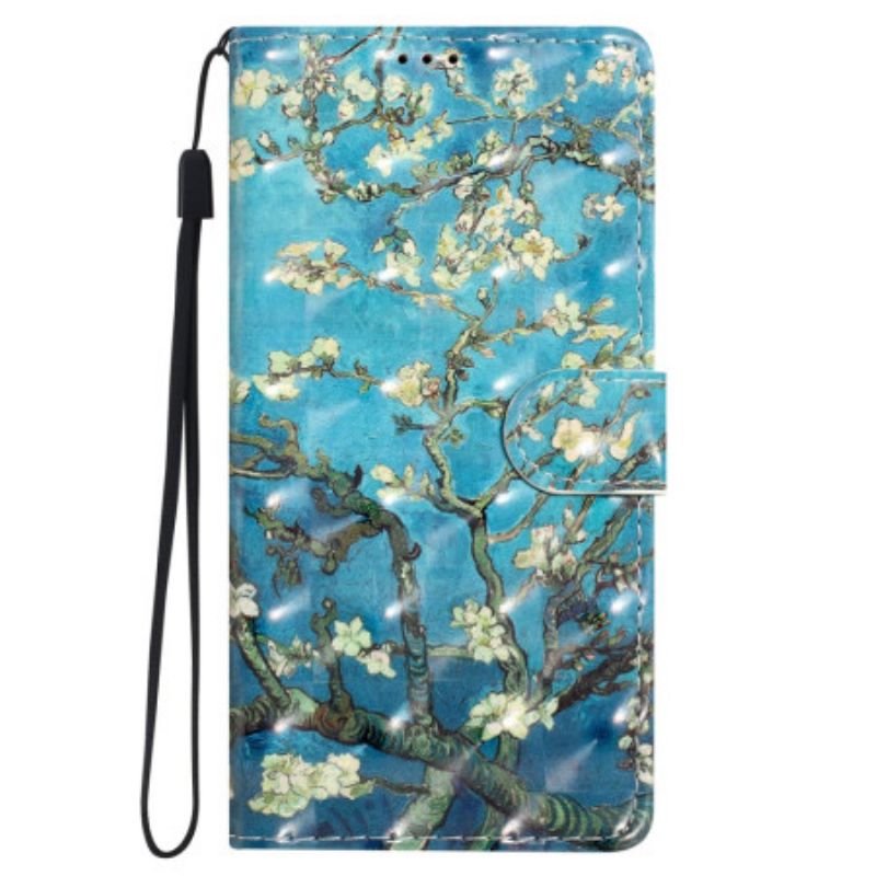 Flip Cover Poco C65 Abrikosblomster Med Rem