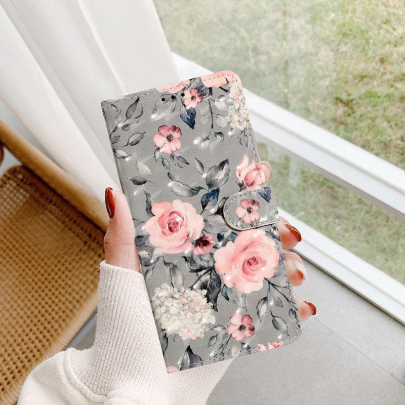 Flip Cover Poco C65 Blomstrende Blomster Med Rem