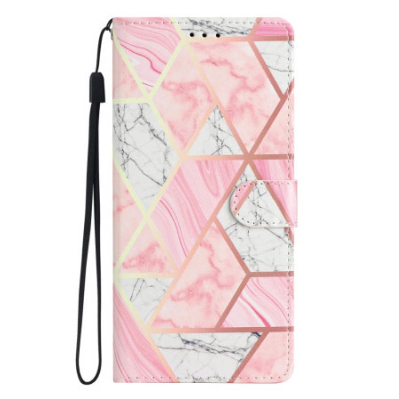 Flip Cover Poco C65 Pink Marmor Med Rem