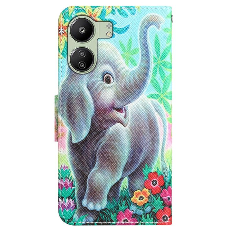 Flip Cover Poco C65 Sjov Elefant Med Rem