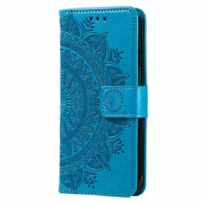 Læder Cover Poco C65 Telefon Etui Mandala Søn