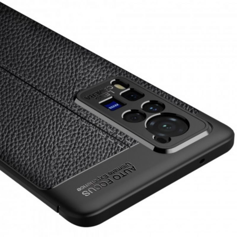 Cover Vivo X60 Pro Dobbelt Linje Litchi Lædereffekt