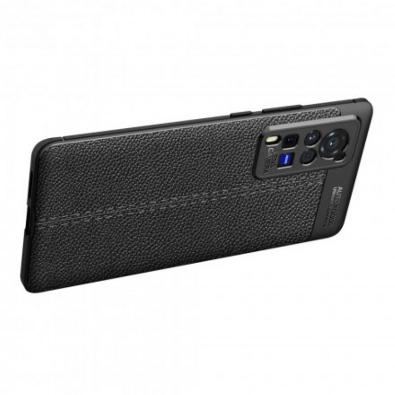 Cover Vivo X60 Pro Dobbelt Linje Litchi Lædereffekt