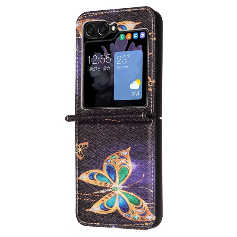 Cover Samsung Galaxy Z Flip 6 Telefon Etui Sommerfuglesmykker