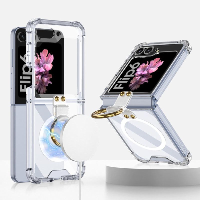 Cover Samsung Galaxy Z Flip 6 Transparent Ring-holder Kompatibel Magsafe Gkk