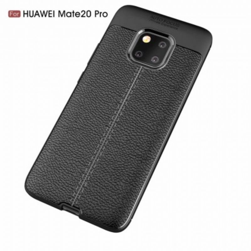 Cover Huawei Mate 20 Pro Dobbelt Linje Litchi Læder Effekt