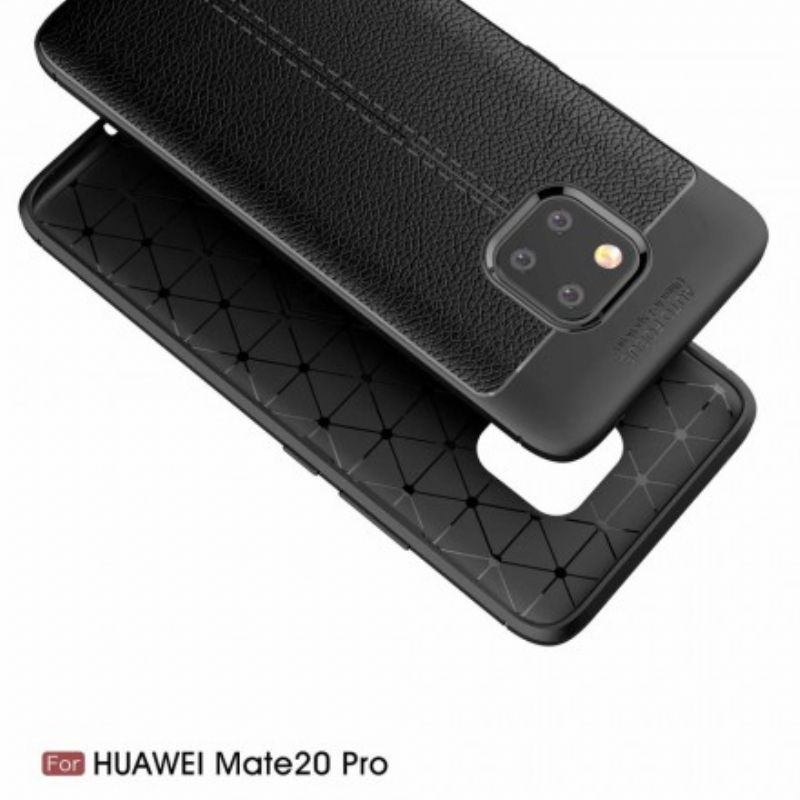 Cover Huawei Mate 20 Pro Dobbelt Linje Litchi Læder Effekt