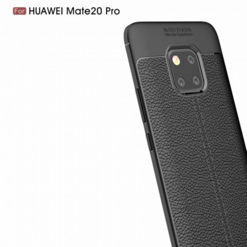 Cover Huawei Mate 20 Pro Dobbelt Linje Litchi Læder Effekt