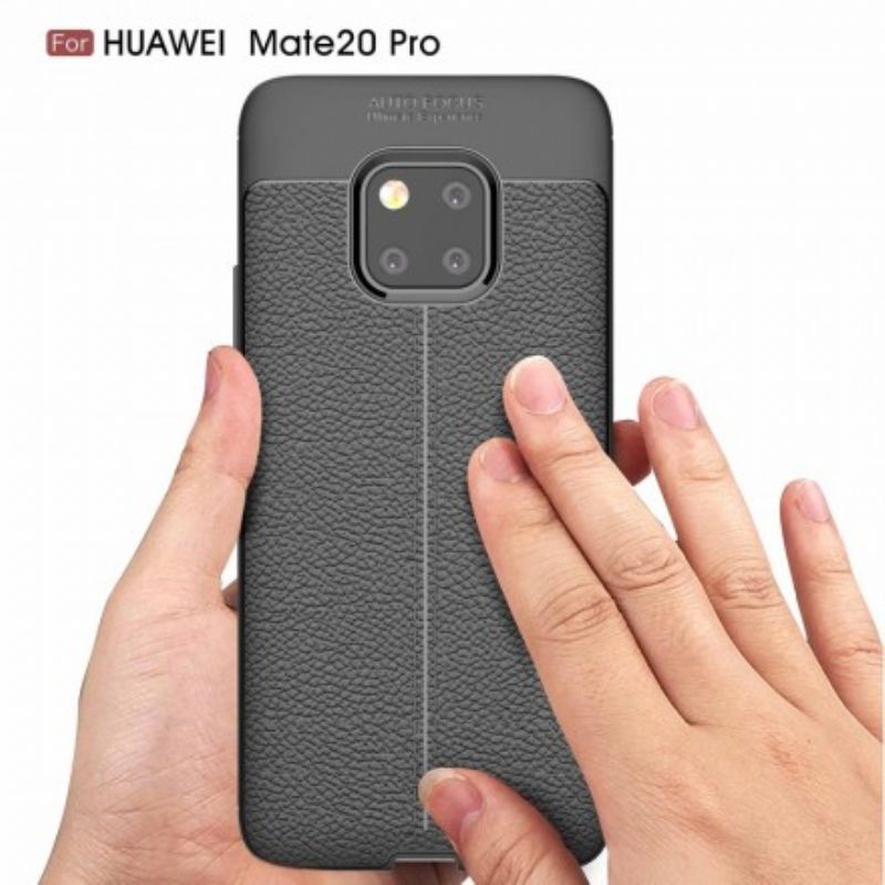 Cover Huawei Mate 20 Pro Dobbelt Linje Litchi Læder Effekt