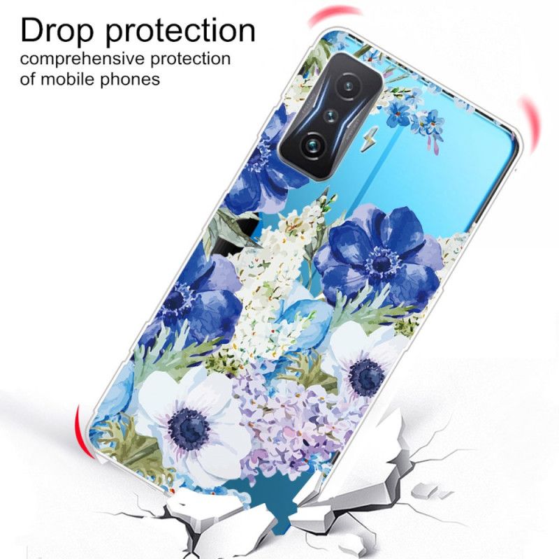 Cover Poco F4 GT Transparente Blomster