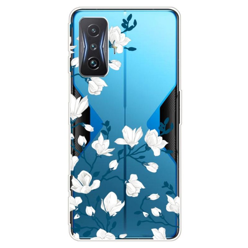 Cover Poco F4 GT Transparente Hvide Blomster