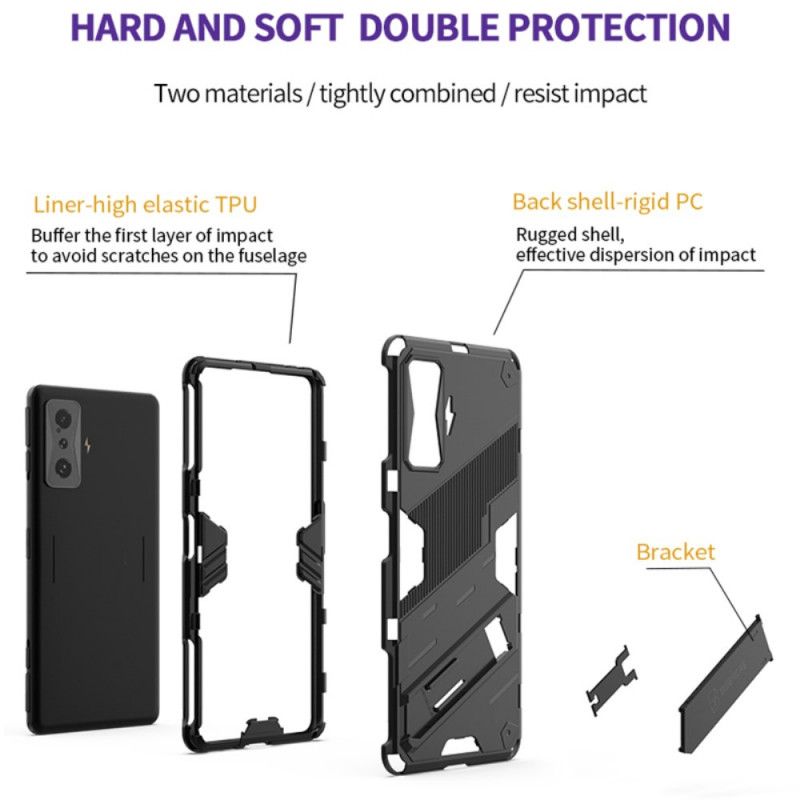 Mobilcover Poco F4 GT Håndfrit To-positions Aftageligt Stativ