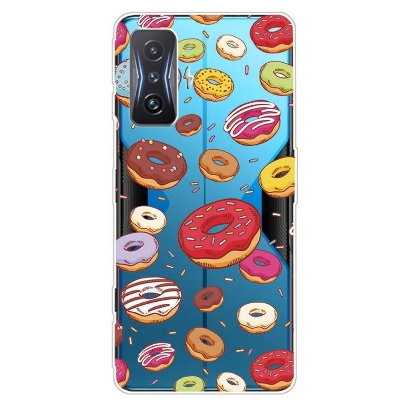 Mobilcover Poco F4 GT Transparente Donuts