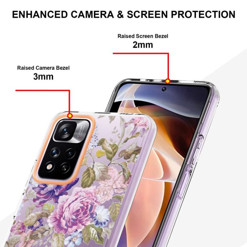 Cover Xiaomi Redmi Note 11 Pro Plus 5G Blomstergennemsigtig