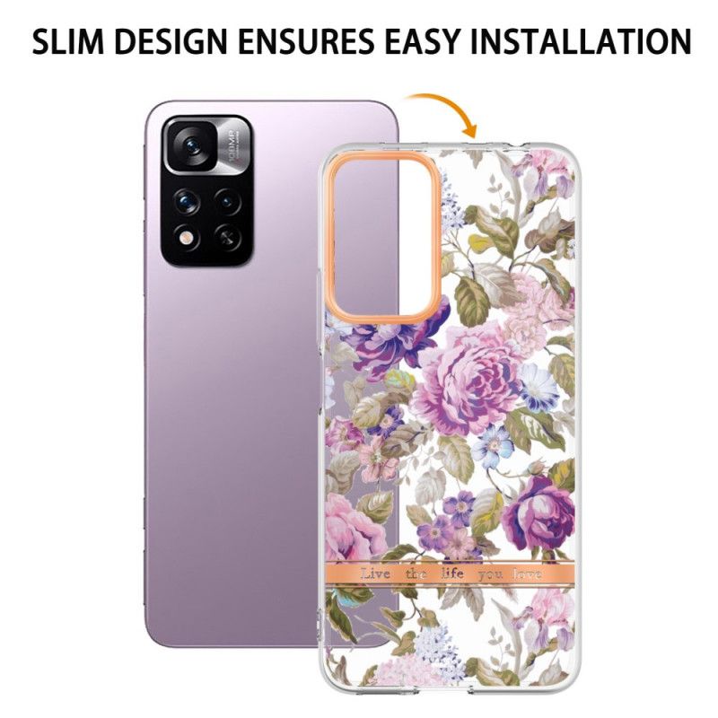 Cover Xiaomi Redmi Note 11 Pro Plus 5G Blomstergennemsigtig