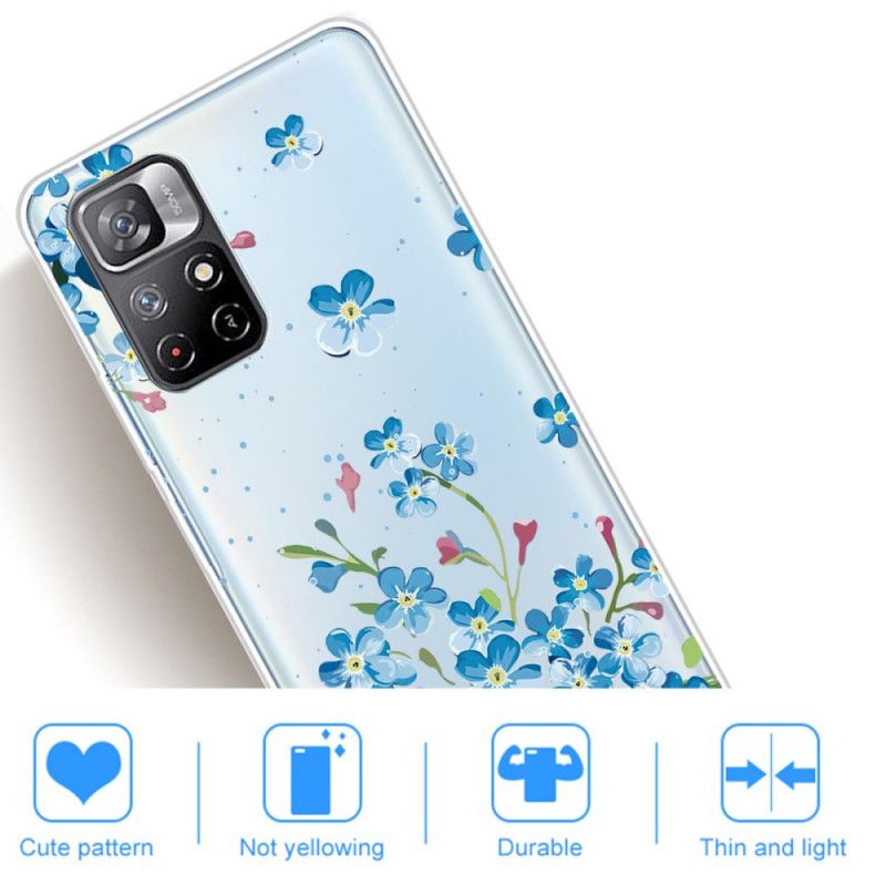 Cover Xiaomi Redmi Note 11 Pro Plus 5G Buket Blå Blomster