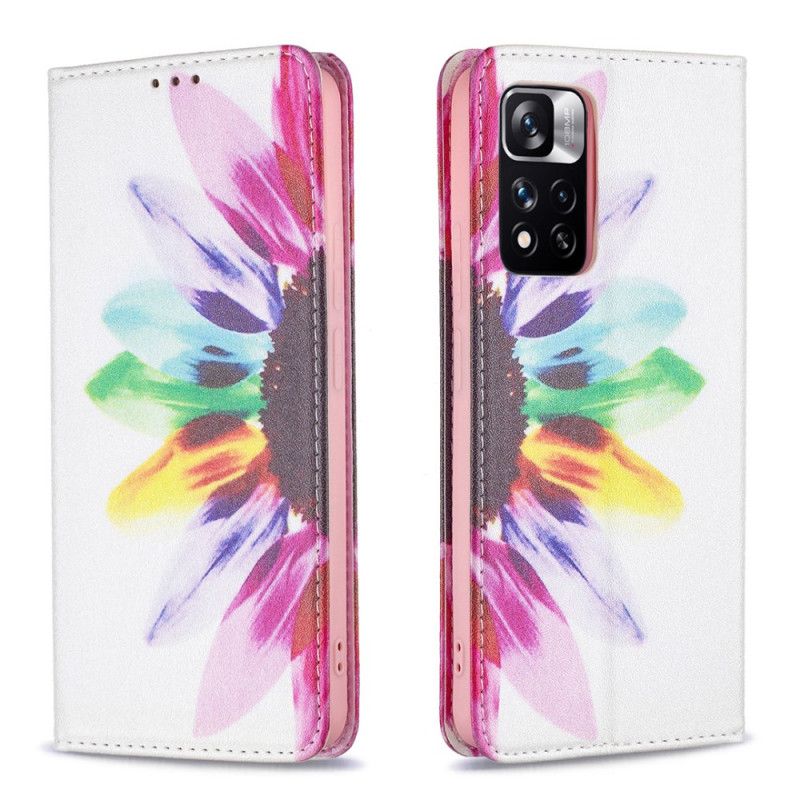 Cover Xiaomi Redmi Note 11 Pro Plus 5G Flip Cover Akvarelblomst