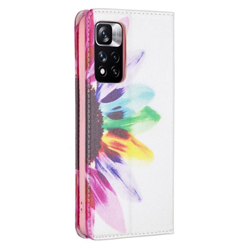 Cover Xiaomi Redmi Note 11 Pro Plus 5G Flip Cover Akvarelblomst