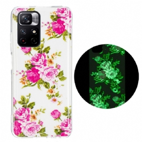 Cover Xiaomi Redmi Note 11 Pro Plus 5G Fluorescerende Frihedsblomster