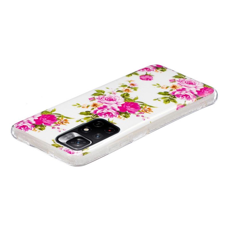 Cover Xiaomi Redmi Note 11 Pro Plus 5G Fluorescerende Frihedsblomster