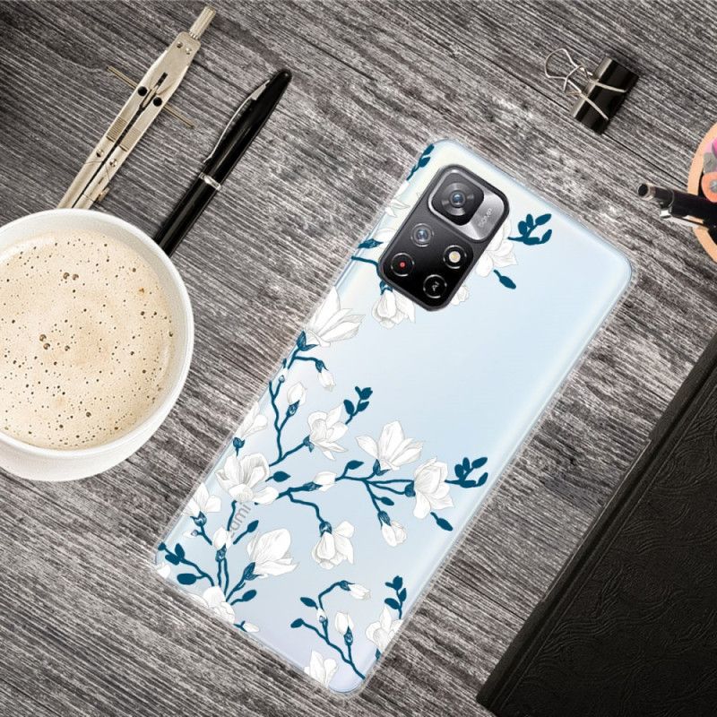 Cover Xiaomi Redmi Note 11 Pro Plus 5G Hvide Blomster