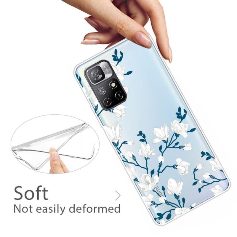 Cover Xiaomi Redmi Note 11 Pro Plus 5G Hvide Blomster