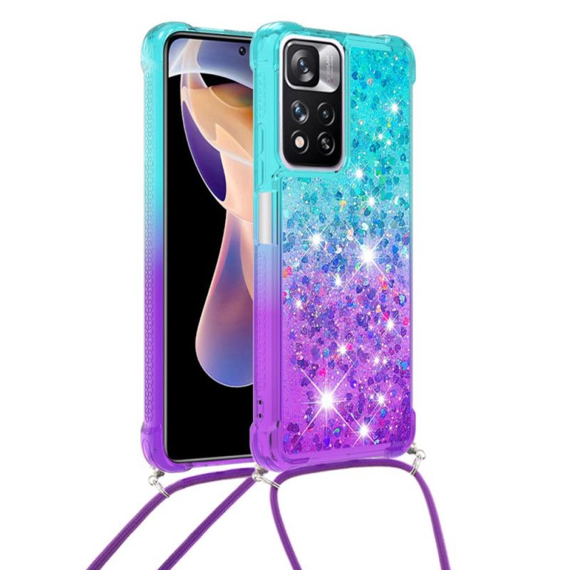 Cover Xiaomi Redmi Note 11 Pro Plus 5G Med Snor Med Glitter Silikonesnor