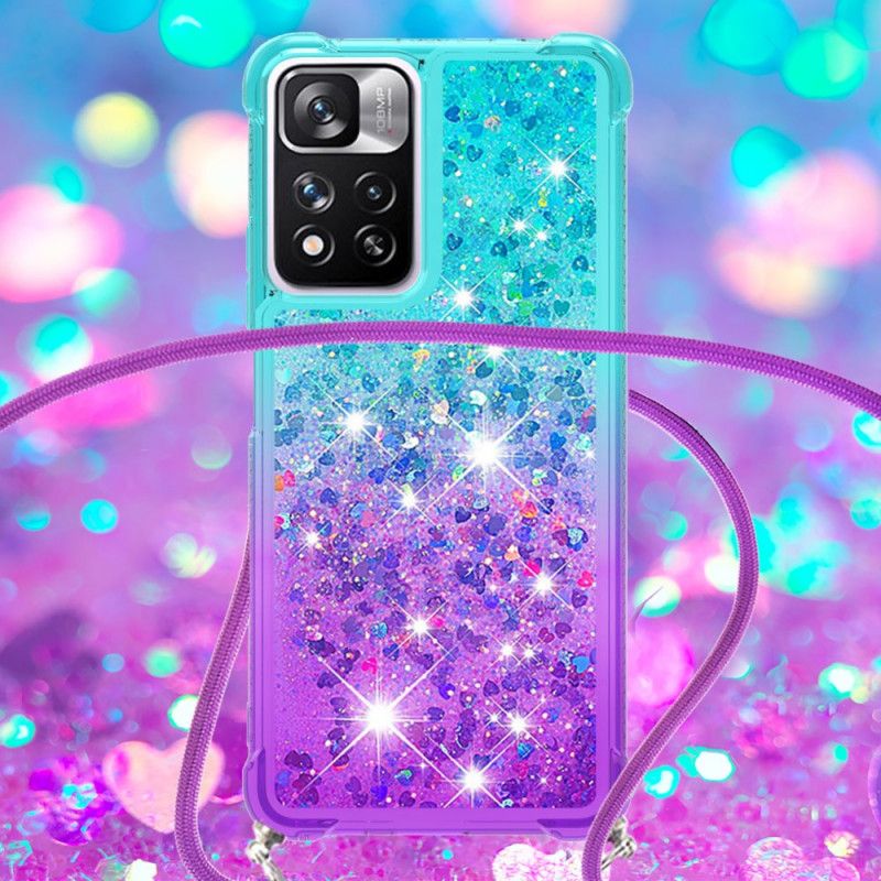 Cover Xiaomi Redmi Note 11 Pro Plus 5G Med Snor Med Glitter Silikonesnor