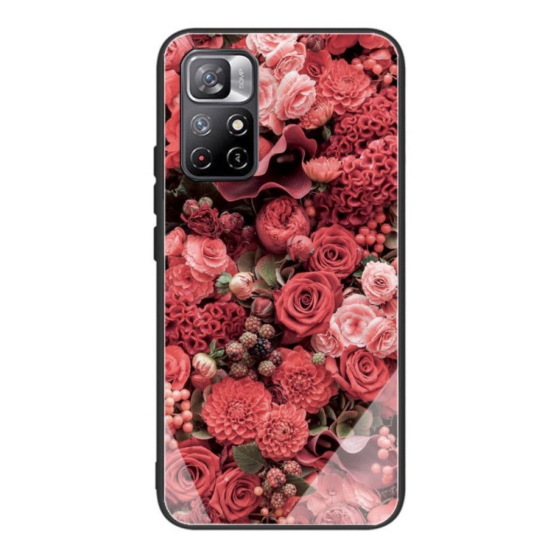 Cover Xiaomi Redmi Note 11 Pro Plus 5G Pink Blomster Af Hærdet Glas