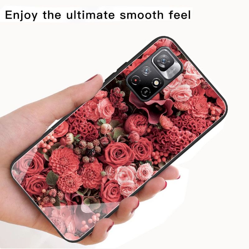 Cover Xiaomi Redmi Note 11 Pro Plus 5G Pink Blomster Af Hærdet Glas