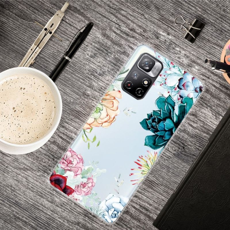 Cover Xiaomi Redmi Note 11 Pro Plus 5G Sømløse Akvarelblomster