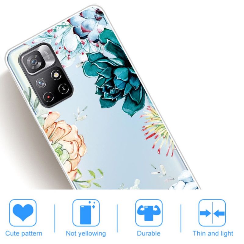 Cover Xiaomi Redmi Note 11 Pro Plus 5G Sømløse Akvarelblomster