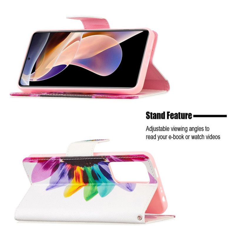 Flip Cover Xiaomi Redmi Note 11 Pro Plus 5G Akvarelblomst