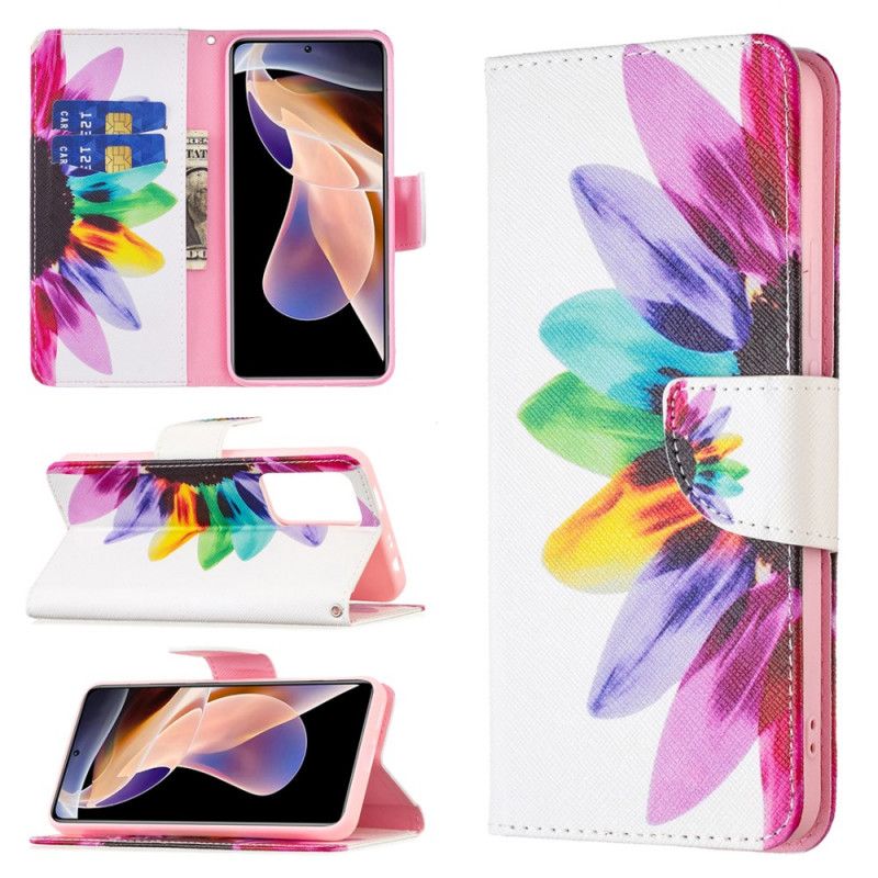 Flip Cover Xiaomi Redmi Note 11 Pro Plus 5G Akvarelblomst