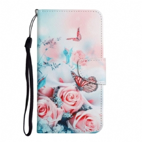 Flip Cover Xiaomi Redmi Note 11 Pro Plus 5G Buket Blomster Og Sommerfugle