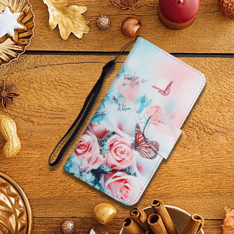 Flip Cover Xiaomi Redmi Note 11 Pro Plus 5G Buket Blomster Og Sommerfugle