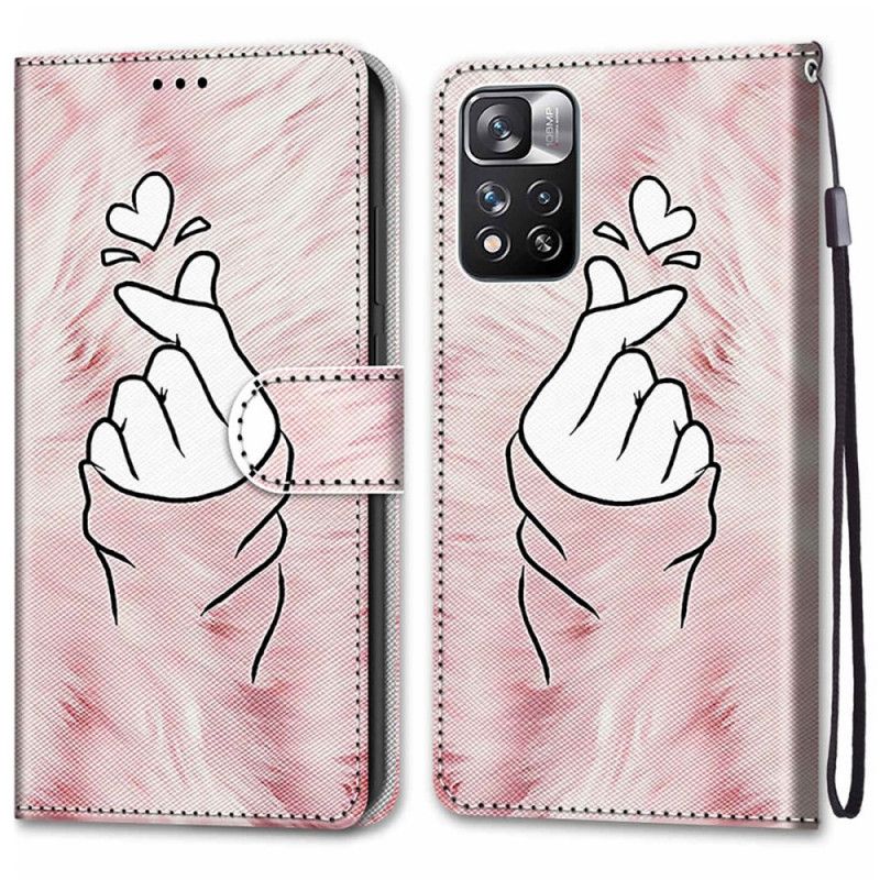 Flip Cover Xiaomi Redmi Note 11 Pro Plus 5G Fingerhjerte