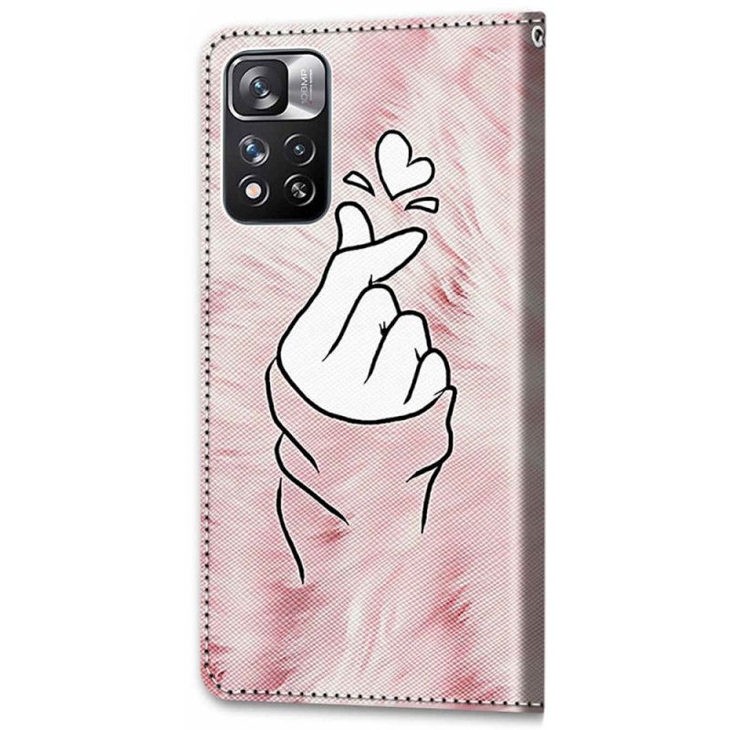 Flip Cover Xiaomi Redmi Note 11 Pro Plus 5G Fingerhjerte