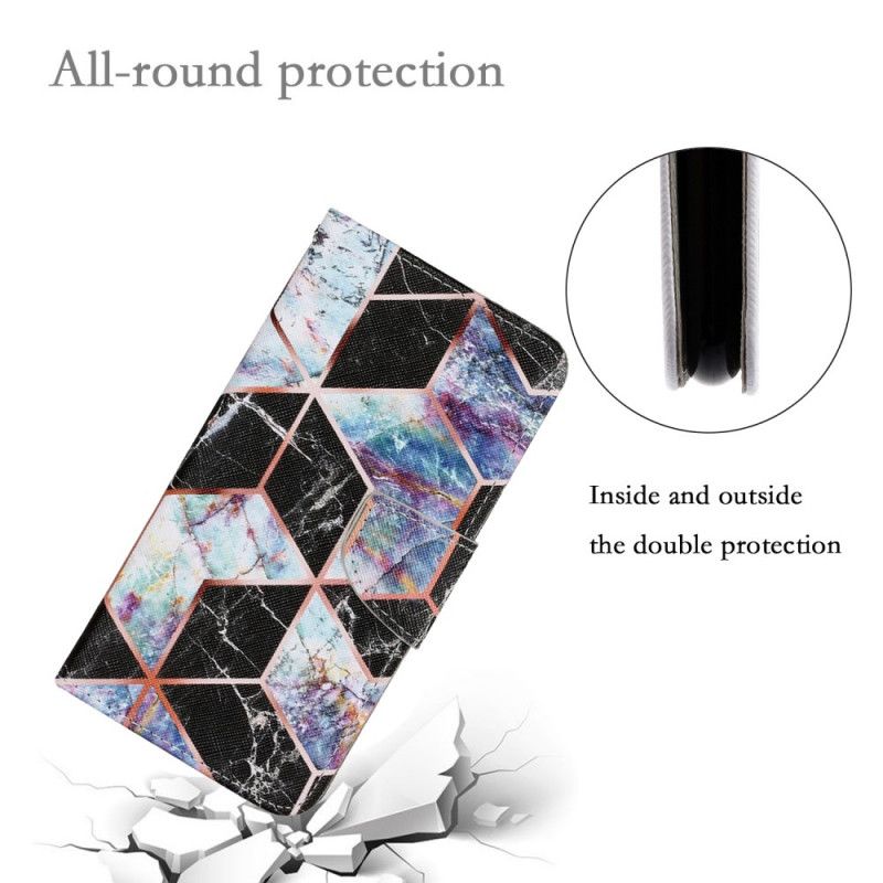 Flip Cover Xiaomi Redmi Note 11 Pro Plus 5G Geometrisk Marmorstil