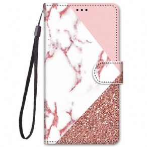 Flip Cover Xiaomi Redmi Note 11 Pro Plus 5G Marmor Og Glittertrekant