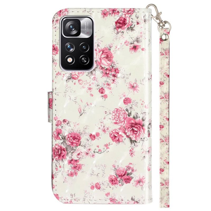 Flip Cover Xiaomi Redmi Note 11 Pro Plus 5G Med Snor Liberty Strap Blomster