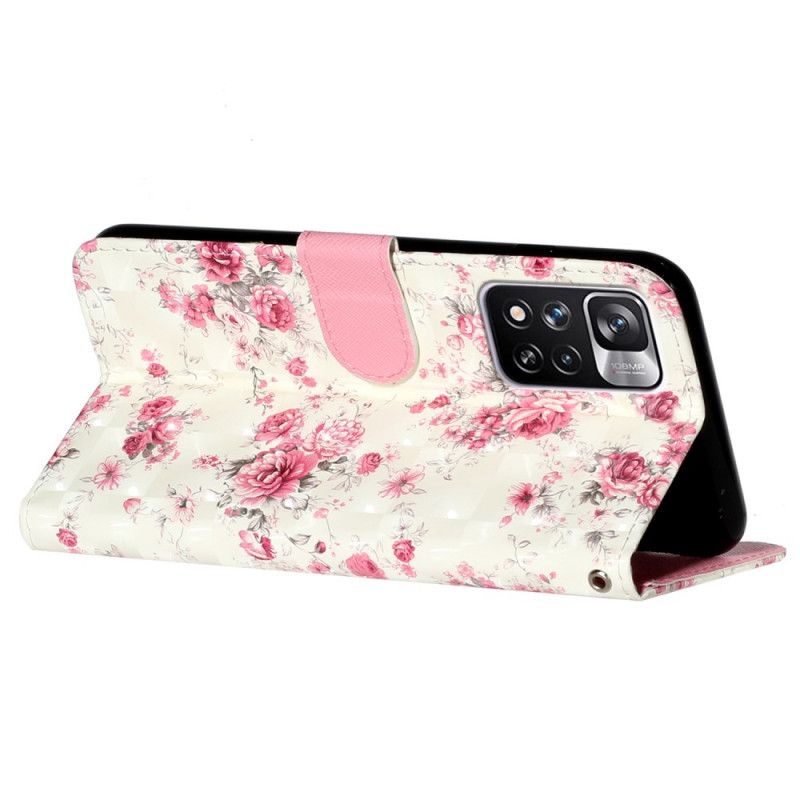 Flip Cover Xiaomi Redmi Note 11 Pro Plus 5G Med Snor Liberty Strap Blomster