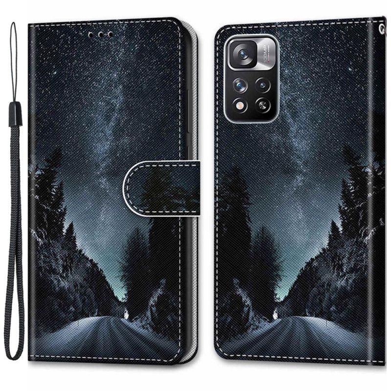 Flip Cover Xiaomi Redmi Note 11 Pro Plus 5G Med Snor Strop Landskab